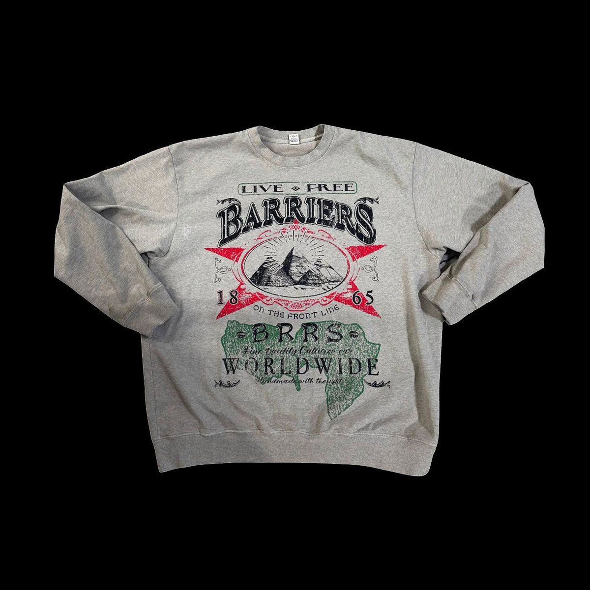 Barriers On The Front Line Crewneck (Heather Grey)