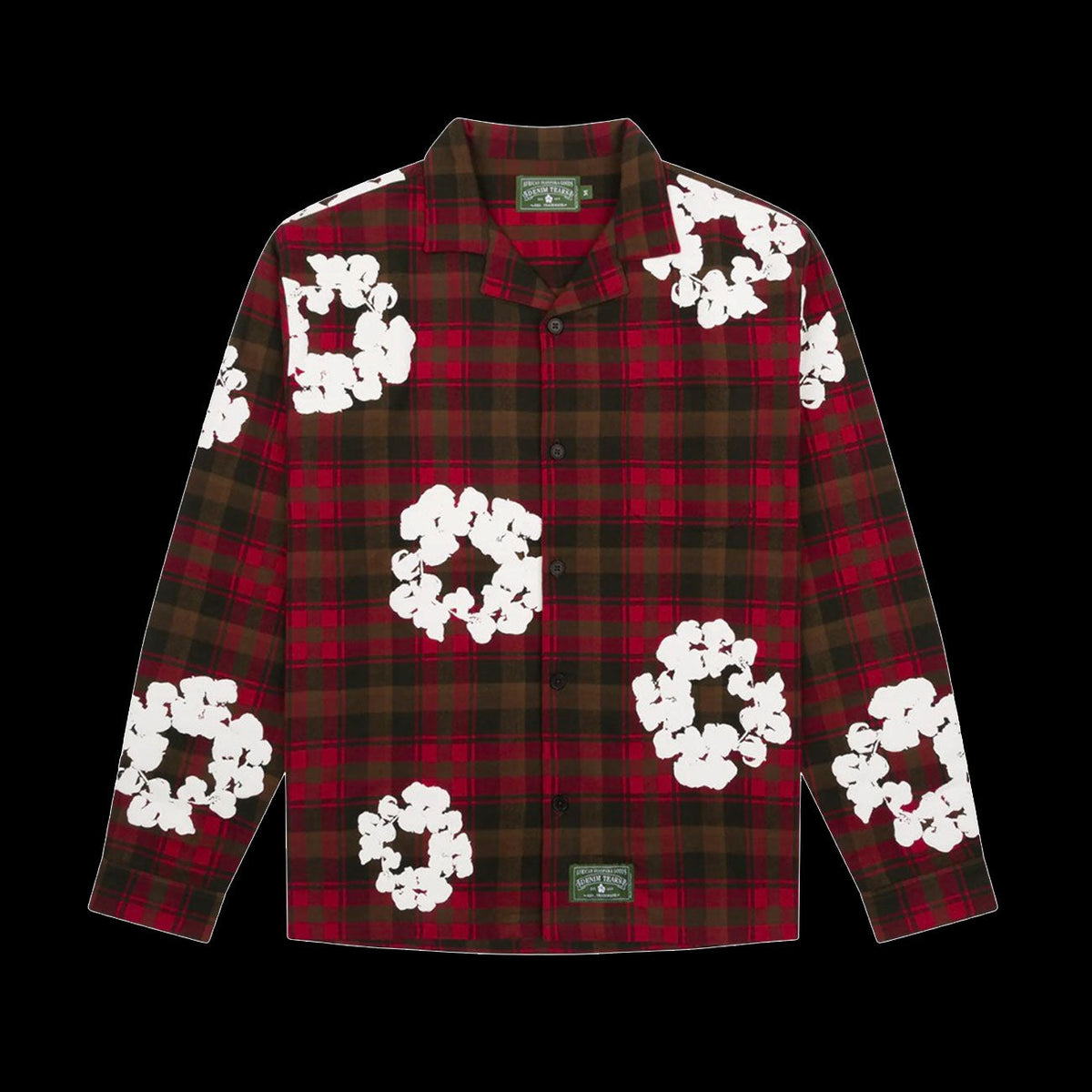 Denim Tears Cotton Wreath Pajama Shirt (Olive/Red)