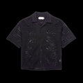 Honor The Gift Pointelle Crochet Camp Collar (Black)