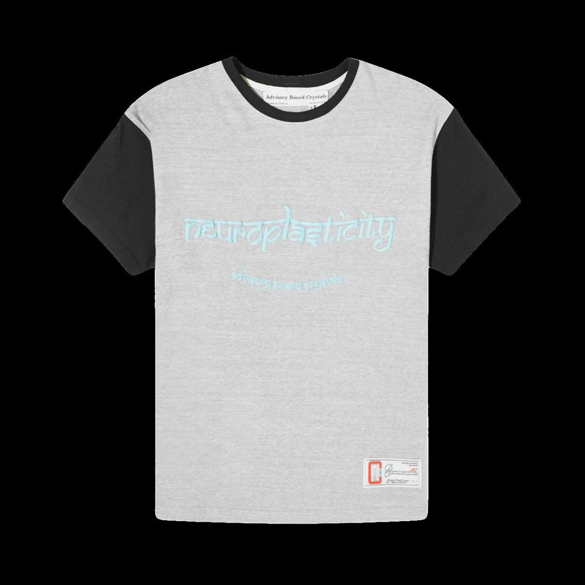 Advisory Boards Crystals Neuroplasticity Japanese Slub Melange Reverse Knit Tee (Grey/Black)