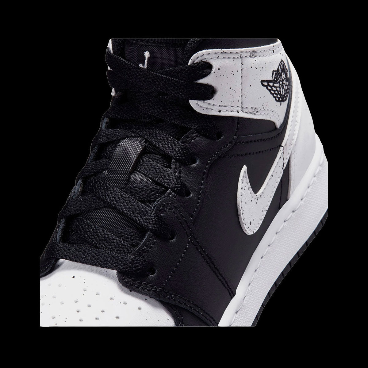 Air Jordan 1 Mid (GS)(Black/White-Black)
