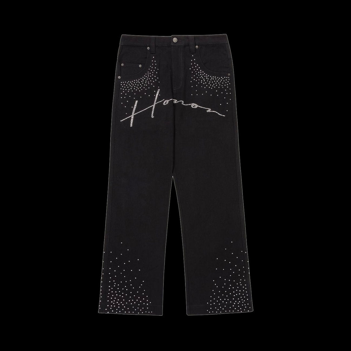 Honor The Gift Rhinstone Wide Leg Pants (Black)