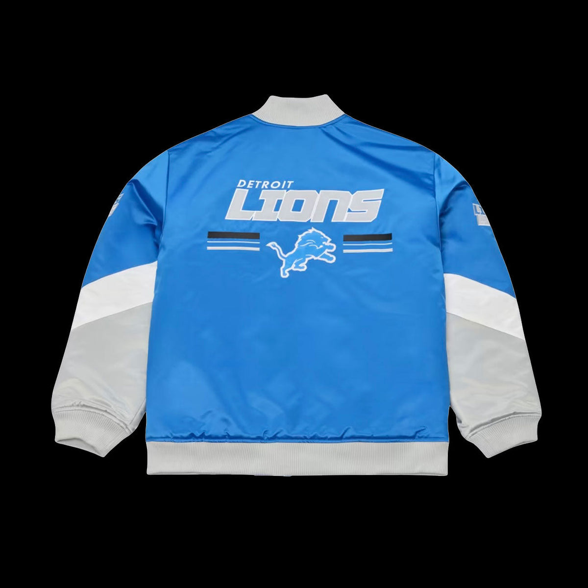 Mitchell & Ness NFL Triple Check Heavyweight Satin Jacket Detroit Lions (Blue)